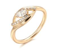 RVHAOODI Gioielli fine 585 anello nuziale per sposa rosa anelli di dito zircone naturale per donne dono di cristallo di gioielli da sposa