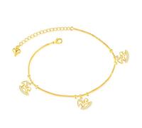 RVHAOODI Girls di braccialetti alla caviglia di alimentazione femminile 18 k argento bel titanio in acciaio cubico zirconia lunghezza regolabile gioiello della caviglia ipoallergenico, 26 cm -a