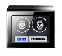 RVHAOODI Large Capacity Watch Winder with LCD Screen and Remote Control Wooden Storage Box for 9 12 24 Watches Wood Shell Piano Self Winding Watch Rotator Box