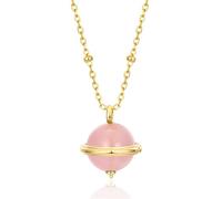 RVHAOODI Necklace Women Fashion Jewelry Sterling Silver Women's Necklace Ball Pendant Sweater Chain Delicate Elegant Jewelry Women Pendant (Color: Pink, Size: Pink)