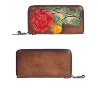 RVHAOODI Portafogli da Donna in Vera Pelle, Borsa con Pochette in Goffratura Rosa Moda Borsa Porta Carte Fatta a Mano (Colore : C)