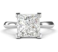 RVHAOODI Square 8mm simulato Princess Cut Diamond Engagement Ring Knife Edge Promise Bridal Ring