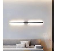 RVHAOODI Wall Lamps Lights LED Black Long Indoor with Remote Control Dimmable Modern Linear Design for Living Room Bedroom Corridor (90cm Black)