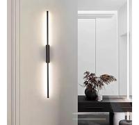 RVHAOODI Wall Lamps Lights LED Black Long Indoor with Remote Control Dimmable Modern Linear Design for Living Room Bedroom Corridor (90cm Black)