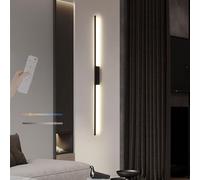 RVHAOODI Wall Lamps Lights LED Dimmable Modern Indoor with Remote Control Long Strip Aluminium Acrylic for Living Room Stairs (Black 120cm)