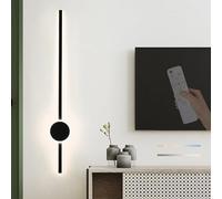 RVHAOODI Wall Lamps Lights LED Indoor with Remote Control Dimming Modern Decorative Geometric Design Long Strip Aluminium for Living Room Bedroom (Black Round 120cm)