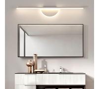RVHAOODI Wall Lamps Lights LED Modern Indoor Dimmable with Remote Control Long Design Aluminium for Bedroom Living Room (Black 100cm)