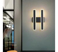 RVHAOODI Wall Lamps Lights LED Modern with Remote Control Dimming Indoor Decorative Aluminium Acrylic for Living Room Bedroom (Black 46cm)