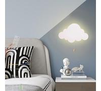 RVHAOODI Wall Lamps Lights LED with Remote Control Dimming Modern Cloud Decorative USB Rechargeable for Bedroom Living Room Corridor (White)