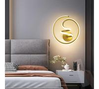 RVHAOODI Wall Lamps Lights Modern LED Dimmable Indoor with Remote Control Aluminium Silicone Linear Spiral Design for Living Room Bedroom (Gold)