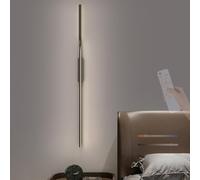 RVHAOODI Wall Lamps Lights Modern LED Indoor Dimmings with Remote Control Long Strip Decorative for Bedroom Living Room Corridor (Black 80cm)