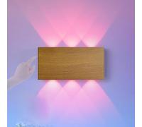 RVHAOODI Wall Lamps Lights RGB with Remote with Touch Control Switch Battery Operated USB Rechargeable LED RGB Dimmable Up Down for Living Room (C 2 Packs)