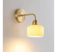 RVHAOODI Wall Sconces Brass Milk Glass Mid Century Modern Fixtures Gold Farmhouse Hardwired Nordic Industrial for Bedroom Living Room Bathroom