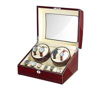 RVHAOODI Watch Winder Box for 4 Automatic Watch + 6 Storage Wooden Piano Finish Quiet Motor for Man Women Watches Large Capacity