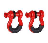 RVIFY Sfera per Traino Grilli ad a D da 2 Pezzi da 3/4" con Anello a D da 62832 libbre con isolatore e rondelle per Il Recupero di Veicoli Fuoristrada 2 Pollici Sfera per Traino(2ps-Red)