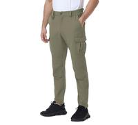 Rvinroo Pantaloni da lavoro, da uomo, da trekking, da uomo, ad asciugatura rapida, impermeabili, con elastico in vita, per il tempo libero, cachi, L