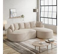 Rvjiahe Divano modulare senza cornice a forma di L, chaise longue moderno, extra grande, cuscini inclusi, ideale per il soggiorno, marrone chiaro (Light Brown, 3 Seat (Right)