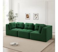 Rvjiahe Divano sezionale senza cornice, divano ad angolo modulare, comodo divano in corda, divano a tre posti con seduta profonda per il soggiorno, nessuna struttura necessaria (verde)