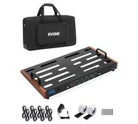 RVONE Pedaliera per chitarra con alimentatore integrato, pedaliera portatile extra large in lega di alluminio con borsa, cavi per pedali, gancio e anello RPB-550