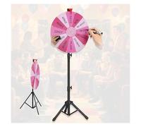 RVOWTAGL Gira La Ruota Pavimento 60 cm 12 Clicker Regolabile in Altezza 100-200 Cm, Gioco della Ruota della Fortuna su Tavolo o Supporto per Carnevali Salone Commerciale Fiere,Pink