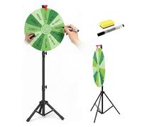 RVOWTAGL Gira La Ruota Pavimento 60 cm 12 Clicker Regolabile in Altezza 100-200 Cm, Gioco della Ruota della Fortuna Include Gomma e Pennarello per Carnevali Salone Commerciale Fiere,Green