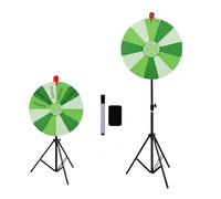 RVOWTAGL Gira La Ruota Pavimento 60 cm 12 Clicker Regolabile in Altezza 100-200 Cm, Ruota della Fortuna Include Gomma e Pennarello Rotazione Liscia e Gioco del Bingo Equilibrato,Green