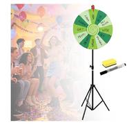 RVOWTAGL Gira La Ruota Pavimento 60 cm 12 Clicker Regolabile in Altezza 100-200 Cm, Ruota della Fortuna Include Gomma e Pennarello per Giochi di Parole, Carnevale E Festa,Green