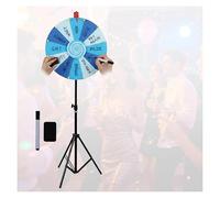 RVOWTAGL Gira La Ruota Pavimento 60 cm Altezza Regolabile 100-200 cm, Gioco della Ruota della Fortuna con Pennarello e Cancellino per Giochi di Parole, Carnevale E Festa,Blue
