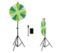 RVOWTAGL Gira La Ruota Pavimento 60 cm Ruota a 12 Clicker con Il Basamento, Gioco La Ruota della Fortuna Include Gomma e Pennarello Rotazione Liscia e Gioco del Bingo Equilibrato,Green