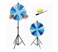 RVOWTAGL Gira La Ruota Pavimento 60 cm Ruota a 12 Clicker con Il Basamento, Ruota della Fortuna Gioco con Pennarello e Cancellino Rotazione Liscia e Gioco del Bingo Equilibrato,Blue