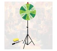 RVOWTAGL Ruota della Fortuna 60 cm Altezza Regolabile 100-200 cm, La Ruota della Fortuna Gioco con Pennarello e Cancellino per Giochi di Parole, Carnevale E Festa,Green