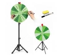 RVOWTAGL Ruota della Fortuna Gioco 60 cm 12 Clicker Regolabile in Altezza 100-200 Cm, Gioco della Ruota della Fortuna Include Gomma e Pennarello Rotazione Liscia e Gioco del Bingo Equilibrato,Green