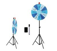RVOWTAGL Ruota della Fortuna Gioco 60 cm 12 Clicker Regolabile in Altezza 100-200 Cm, Gioco La Ruota della Fortuna su Tavolo o Supporto Rotazione Liscia e Gioco del Bingo Equilibrato,Blue