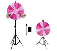 RVOWTAGL Ruota della Fortuna Gioco 60 cm Altezza Regolabile 100-200 cm, Gioco della Ruota della Fortuna Include Gomma e Pennarello Rotazione Liscia e Gioco del Bingo Equilibrato,Pink