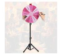 RVOWTAGL Ruota della Fortuna Gioco 60 cm Ruota a 12 Clicker con Il Basamento, Gioco della Ruota della Fortuna Include Gomma e Pennarello Rotazione Liscia e Gioco del Bingo Equilibrato,Pink