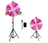 RVOWTAGL Ruota della Fortuna Gioco 60 cm Ruota a 12 Clicker con Il Basamento, Gioco La Ruota della Fortuna Include Gomma e Pennarello per Carnevali Salone Commerciale Fiere,Pink