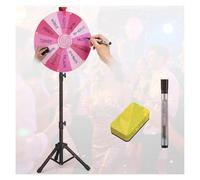 RVOWTAGL Ruota della Fortuna Gioco Pavimento 60 cm Ruota a 12 Clicker con Il Basamento, Gira La Ruota su Tavolo o Supporto per Giochi di Parole, Carnevale E Festa,Pink