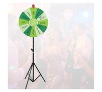 RVOWTAGLa Ruota della Fortuna 60 cm 12 Clicker Regolabile in Altezza 100-200 Cm, Gioco La Ruota della Fortuna su Tavolo o Supporto per Giochi di Parole, Carnevale E Festa,Green