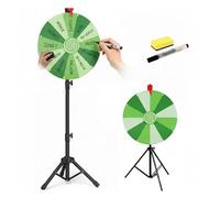 RVOWTAGLa Ruota della Fortuna 60 cm Altezza Regolabile 100-200 cm, Ruota della Fortuna Include Gomma e Pennarello per Giochi di Parole, Carnevale E Festa,Green