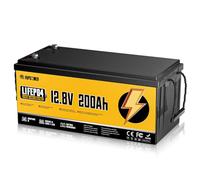 Rvpozwer Batteria Litio 12V 200Ah, 2560Wh LiFePO4 Batterie, con BMS Integrato da 200A, 18000 Cicli a Scarica Profonda, Protezione Contro le Basse Temperature, per Off-Grid, Camper e Imbarcazioni