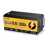 Rvpozwer Batteria Litio 12V 300Ah, 3840Wh LiFePO4 Batterie, con BMS Integrato da 200A, 18000 Cicli a Scarica Profonda, Protezione Contro le Basse Temperature, per Off-Grid, Camper e Imbarcazioni