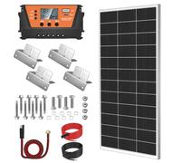 Rvpozwer Kit pannello solare monocristallino da 200 Watt, modulo solare tipo N con regolatore di carica solare MPPT 30A, cavo solare, clip di fissaggio a Z, per batteria da 12 Volt, per camper, barche