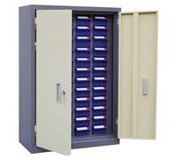 RVUEM Armadietto Portautensili con Bulloni E Dadi, Ripiani per L'Organizzazione Componenti in Acciaio, con Cassetto in ABS Ed Etichette, per Riporre Ferramenta E Utensili,A,48 Drawers with Door