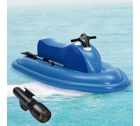 RVUEM Barca A Motore Elettrica Estiva,Moto Scooter Subacqueo Elettrico Professionale,Doppia Pinna Staccabile,Materiale in PVC Ad Alta Resistenza,Attrezzatura per Immersioni Subacquee,with Thruster