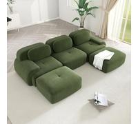 RVUEM Divani Componibili A Nuvola, Divano Senza Osso, Divano Componibile Modulare, per Piccoli Spazi, Divani con Seduta Profonda in Velluto A Coste, Divani Senza Montaggio,D,3Seater+2Ottoman