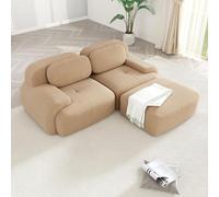 RVUEM Divani Componibili A Nuvola, Divano Senza Osso, Divano Componibile Modulare, per Piccoli Spazi, Divani con Seduta Profonda in Velluto A Coste, Divani Senza Montaggio,B,2Seater+1Ottoman