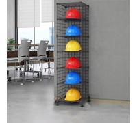 RVUEM Espositore Caschi Football Motociclisti, Espositore Pavimento in Metallo Caschi Pompiere Grandi Dimensioni, Espositore Caschi Baseball E Cappelli da Baseball,Nero,6Grids1*6