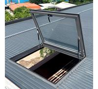 RVUEM Lucernario Manuale, Lucernari per Tetti di Case, con Vetro Temperato E Telaio in Lega di Alluminio, per Illuminazione Naturale Case/Verande/Soffitte/Cantina,Lxw 90x50cm/35.4x19.7in