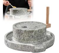 RVUEM Macinato A Pietra, Macinatore Manuale per Farina Grano Tenero, Macinatore A Manovella in Stile Rustico Naturale, Macinatore per Alimenti A Umido E A Secco, per Casa E Cucina,Millstone,L