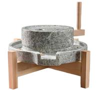 RVUEM Macinatore A Pietra, Macinatore A Mano per Cereali, Mulino A Pietra per Grano, Riso, Polverizzatore per Semi Fagioli, Spezie Ed Erbe Aromatiche, Macinatore A Umido E A Secco,with Stand,L